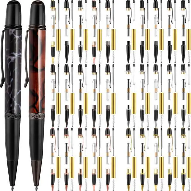 Main image of 30 Pack Woodturning Pen Kit Twist Ballpoint Pen Kit with Refill Copper for DIY Classroom Supplies Teacher Student Friends Gift