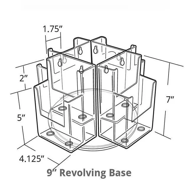 Alt view image 4 of 4 - 252805 8-Pocket Tri-Fold Brochure Counter Display Revolves on a 9" Base