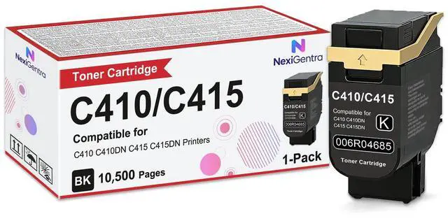 Main image of C410 C415 Black Toner Cartridge 006R04685 High Capacity 10,500 Pages 1 Pack | Compatible for Xerox Genuine C410 C410DN C415 C415DN Printer Black