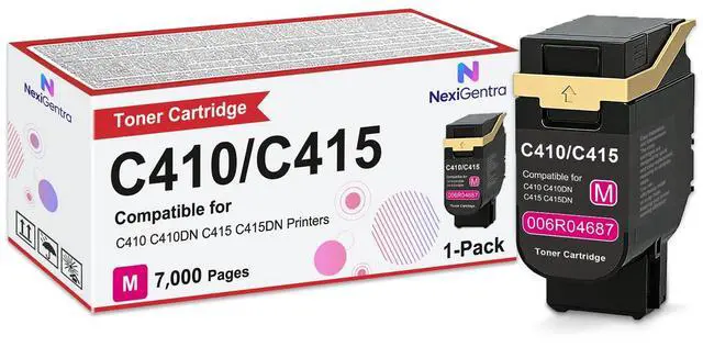 Main image of C410 C415 Magenta Toner Cartridge 006R04687 Toner 7,000 Pages 1 Pack | Compatible for Xerox Genuine C410 C410DN C415 C415DN Printer High Capacity Magenta