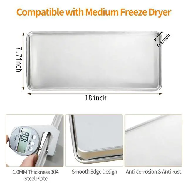 Alt view image 2 of 7 - Metal Trays for Harvest Right Home Pro Freeze Dryer-Heavy-Duty 304 Stainless Steel,Custom-Made Fit for Medium Harvest Right Freeze Dryer (Medium-5pack)