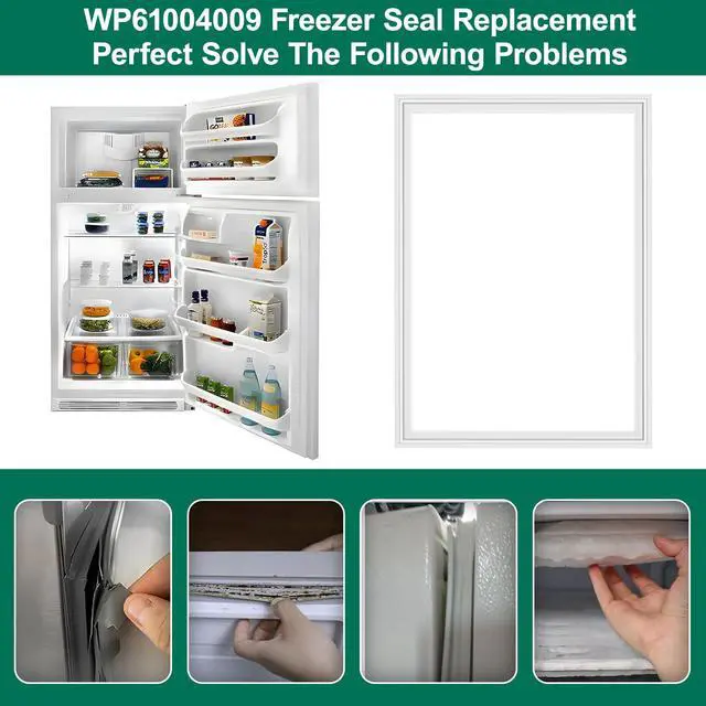 Alt view image 5 of 7 - UPGRADED WP61004009 Refrigerator Door Gasket Replacement Compatible with GE, Whirlpool and Maytag Replaces AP6010013, 61004009 French Door Seal AFI2538AEB13 59679249013 Freezer Door Seal