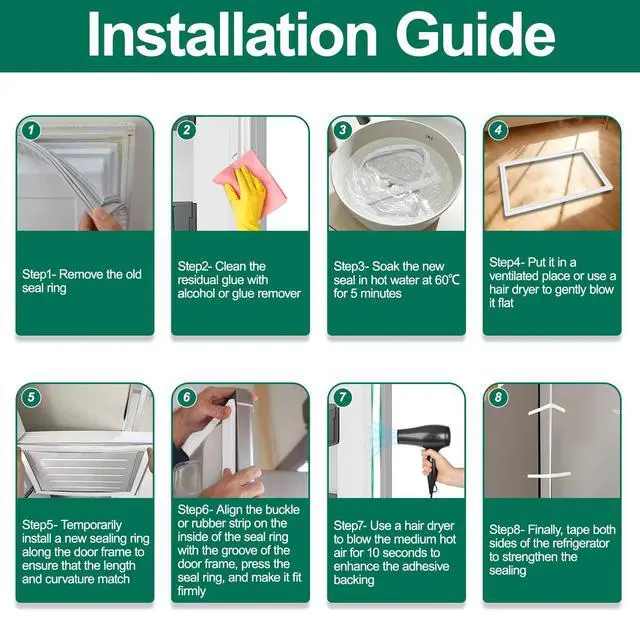 Alt view image 7 of 7 - UPGRADED WP61004009 Refrigerator Door Gasket Replacement Compatible with GE, Whirlpool and Maytag Replaces AP6010013, 61004009 French Door Seal AFI2538AEB13 59679249013 Freezer Door Seal