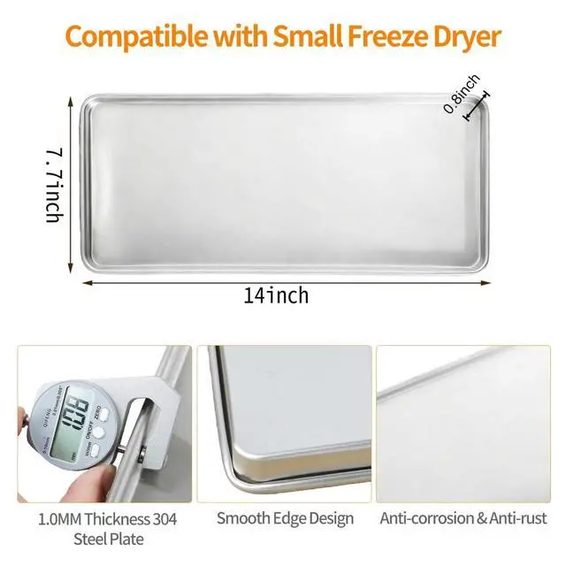 Alt view image 2 of 7 - Metal Trays for Harvest Right Home Pro Freeze Dryer - Heavy-Duty 304 Stainless Steel,Custom-Made Fit for Small Harvest Right Freeze Dryer (Small-4pack)