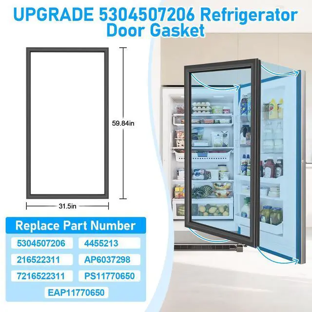 Alt view image 2 of 7 - UPGRADED 5304507206 Refrigerator Door Gasket Compatible with Frigidaire Electrolux Kenmore Refrigerator Freezer Door Gasket Seal Part 216522311 7216522311 AP6037298 Door Gasket Refrigerator Door Seal