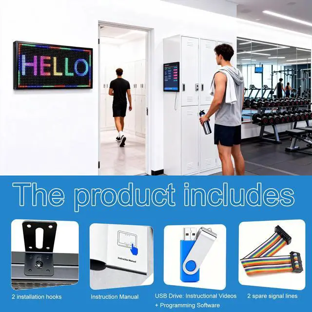 Alt view image 5 of 7 - Outdoor Programmable Scrolling Waterproof Led Sign P10(26" * 14") | Suitable for stores, supermarkets, bars, and hotels;IP65;programmable
