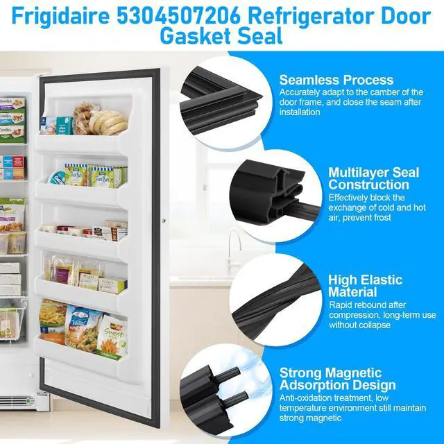 Alt view image 4 of 7 - UPGRADED 5304507206 Refrigerator Door Gasket Compatible with Frigidaire Electrolux Kenmore Refrigerator Freezer Door Gasket Seal Part 216522311 7216522311 AP6037298 Door Gasket Refrigerator Door Seal