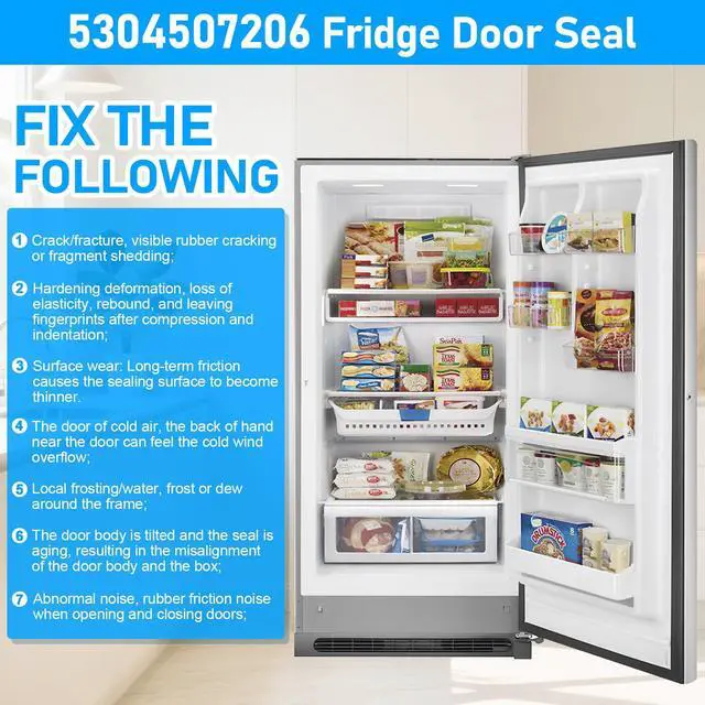 Alt view image 6 of 7 - UPGRADED 5304507206 Refrigerator Door Gasket Compatible with Frigidaire Electrolux Kenmore Refrigerator Freezer Door Gasket Seal Part 216522311 7216522311 AP6037298 Door Gasket Refrigerator Door Seal