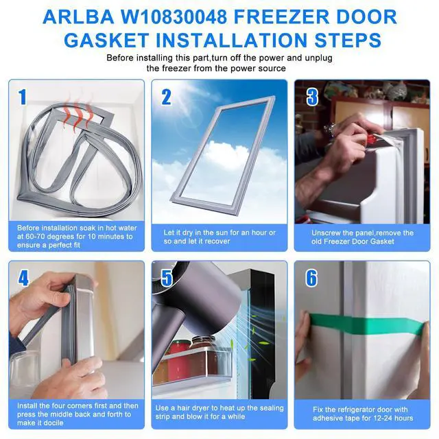 Alt view image 4 of 7 - Upgraded 41.73"x13.98" W10830048 Refrigerator Door Gasket (Left Side) Replacement Compatible with Kenmore Maytag Refrigerator Door Seal W10179334 W10443240 4458807 AP6027227 PS11759509 EAP11759509