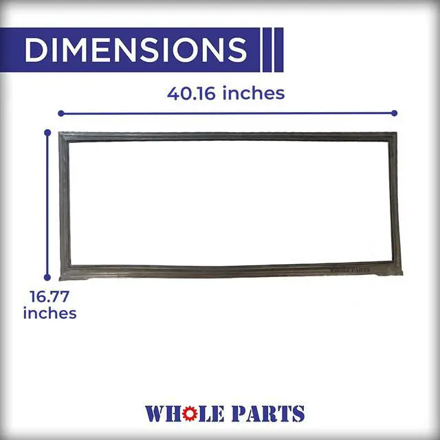 Alt view image 2 of 7 - Upgraded Refrigerator Fresh Food Door Gasket Seal (Magnetic Strip Inside, Dark Gray), Part# WR14X29300 - Replacement & Compatible with Some GE Refrigerators