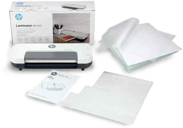 Main image of HP - Hot & Cold Thermal Laminator Kit, 9.2-Inch with 100 Pouches | Hot And Cold Laminator Starter Kit, 9.2-Inch, 2-Roller System, 100 Pouches Included, Jam Release, For Photos And Documents