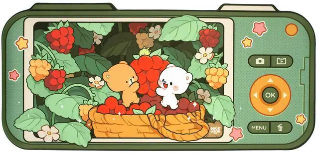 Main image of Green Berry Picking Desk Mat Authentic Merchandise (35.4" x 18.1") Inches Cute Extra Large Gaming Mouse Pad with Non-Slip Rubber Base for Computer Keyboard Laptop Home Office Accessories
