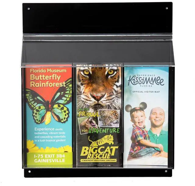 Main image of Acrylic Black Outdoor Trifold Brochure Holder