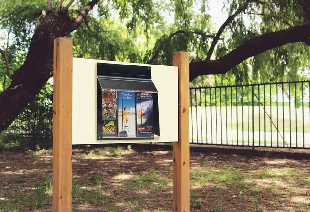 Alt view image 3 of 7 - Acrylic Black Outdoor Trifold Brochure Holder