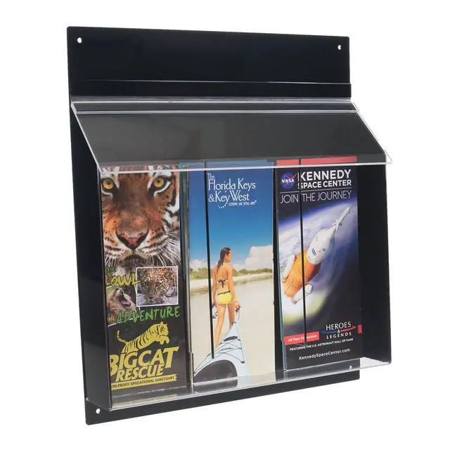 Alt view image 4 of 7 - Acrylic Black Outdoor Trifold Brochure Holder
