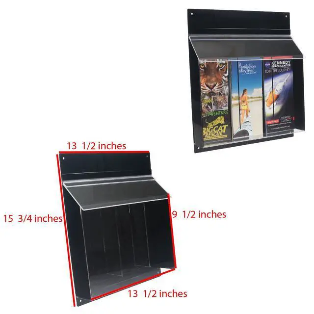 Alt view image 5 of 7 - Acrylic Black Outdoor Trifold Brochure Holder