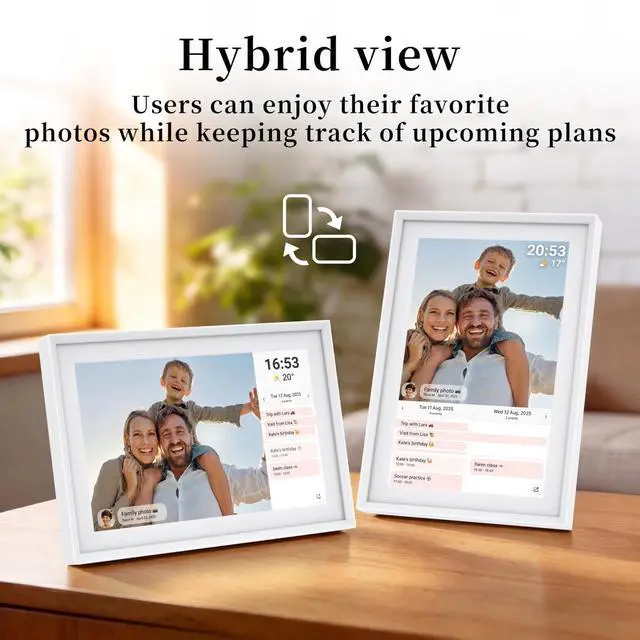 Alt view image 3 of 7 - 10.1 Inch Digital Calendar & WiFi Digital Photo Frame | Smart Schedule Machine,FHD IPS Touch Screen,Remote Photo Video Upload,Multi-User Sharing,Stylish Minimalist,Home Decor