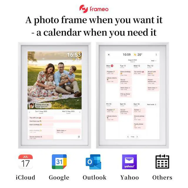 Alt view image 6 of 7 - 10.1 Inch Digital Calendar & WiFi Digital Photo Frame | Smart Schedule Machine,FHD IPS Touch Screen,Remote Photo Video Upload,Multi-User Sharing,Stylish Minimalist,Home Decor