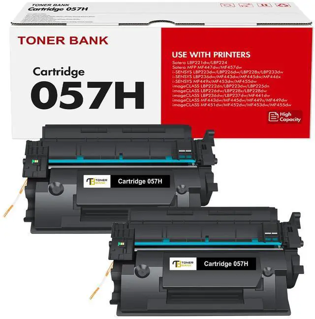 Main image of 057H Black High Yield Toner Cartridge 057 MF445Dw MF455Dw 2-Pack | Compatible for Canon ImageCLASS LBP227dw LBP228dw MF449dw MF445dw MF448dw LBP226dw MF445 MF440 LBP220 LBP230 MF450 Printer