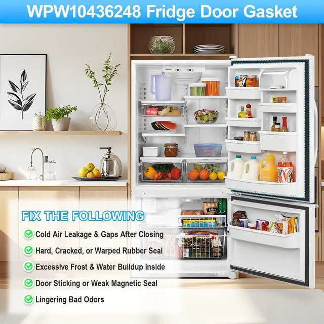 Alt view image 7 of 7 - UPGRADED WPW10436248 Refrigerator Door Gasket Compatible with Whirlpool, KitchenAid, Maytag, Kenmore, Amana Refrigerator Door Gasket Seal W10436248 W10131327 W10164035 Fridge Fresh Door Gasket, Black