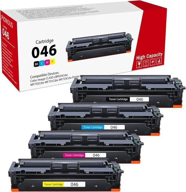 Main image of 046 Toner Cartridge Set (4-Pack, Black, Cyan, Magenta, Yellow) Compatible 046 High Yield Toner Replacement for 046 Toner Cartridges Color Image Class MF735Cdw MF731Cdw MF733Cdw Printer