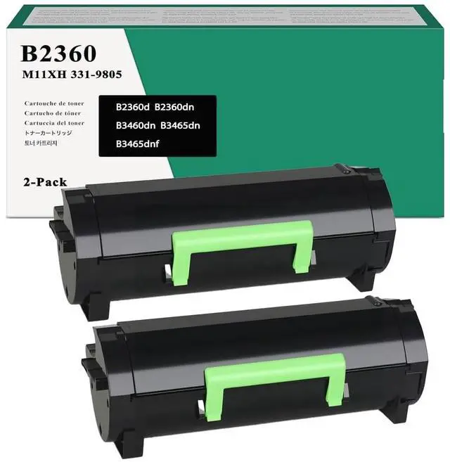 Main image of B2360 2360dn B2360dn Toner Cartridge High Yield for Dell b3460dn Toner Replacement for Dell 2360dn Toner Cartridge M11XH 331-9805