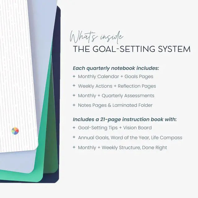 Alt view image 4 of 7 - Goal Setting Companion Notebooks, Fresh Start Set | Undated 12-Months Planner for Bold Vision & Weekly Actions, A5 Confidence-Building Achievement System