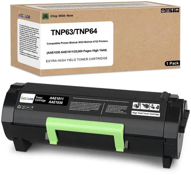 Main image of TNP63 TNP64 Black Toner Cartridge AAE1030 AAE1011 | Replacement for Konica Minolta TNP-63 TNP-64 Toner Cartridge Compatible with Konica Minolta Bizhub 4052 Bizhub 4752 Printer