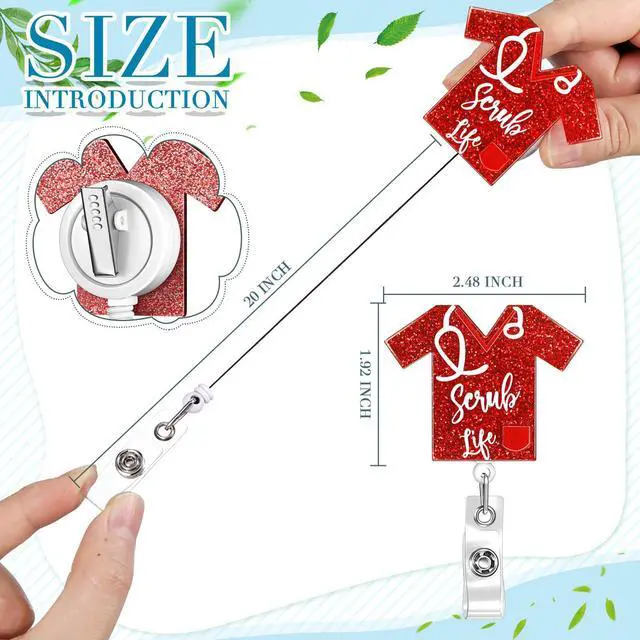 Alt view image 3 of 7 - 60 Pcs Funny Nurse Badge Reel Bulk Cute Retractable Name ID Clip Badge Holder with 360° Swivel Alligator Clip for Doctor Student Medical Assistant Coworker Work Accessories Funny Gifts