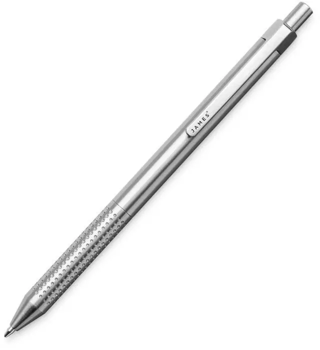 Main image of Burwell EDC Click Pen, Slim Machined Stainless Steel Barrel Designed for Daily Carry, Silver