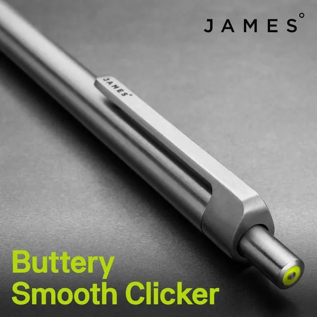 Alt view image 4 of 7 - Burwell EDC Click Pen, Slim Machined Stainless Steel Barrel Designed for Daily Carry, Silver
