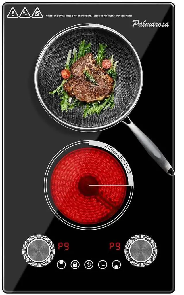 Main image of 2 Burner Electric Cooktop,12 Inch Built-in Stove Top, 2200W,110V | Electric Cook Top, Knob Control, 9 Power Levels,Over-Temperature Protection