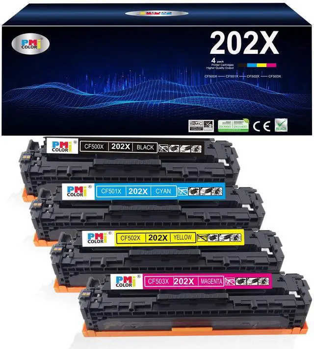 Main image of 202X Toner Cartridges - High Yield 4 Pack Replacement for HP 202X Toner | Compatible for HP Color Laserjet Pro M254dw MFP M281cdw, M281fdw M281fdn M281 M254 Series