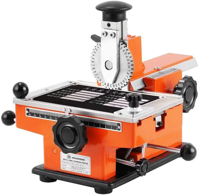Main image of Semi-Automatic Metal Nameplate Stamping Machine 6mm Font | Dog Tag Printer Embossing Machine, Stamps Letters/Numbers on Aluminum, Stainless Steel, Copper Nameplates, Adjustable Spacing