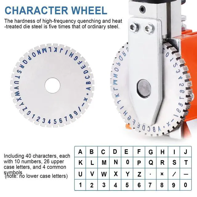 Alt view image 4 of 7 - Semi-Automatic Metal Nameplate Stamping Machine 6mm Font | Dog Tag Printer Embossing Machine, Stamps Letters/Numbers on Aluminum, Stainless Steel, Copper Nameplates, Adjustable Spacing