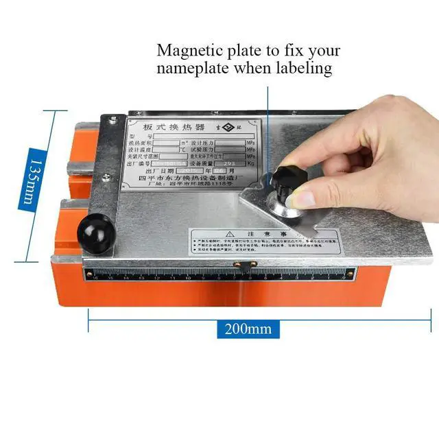 Alt view image 7 of 7 - Semi-Automatic Metal Nameplate Stamping Machine 6mm Font | Dog Tag Printer Embossing Machine, Stamps Letters/Numbers on Aluminum, Stainless Steel, Copper Nameplates, Adjustable Spacing