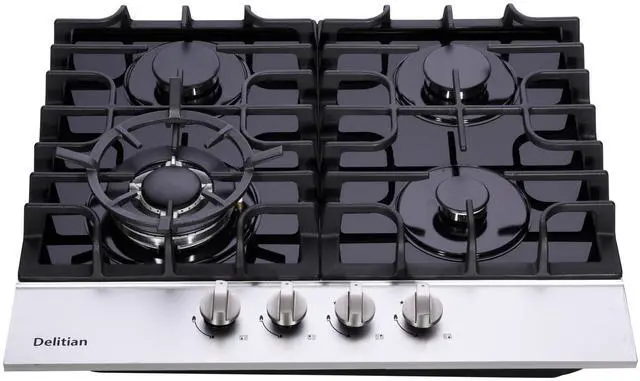 Main image of 24 Inch Gas Cooktop DT4188A Tempered Glass Built-in Gas Stovetop, 4 High Efficiency Burners LPG/NG Convertible Gas Stove Top Dual Fuel Gas Hob