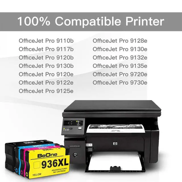 Alt view image 2 of 7 - 936XL 936 Ink Cartridge With Chip Compatible Replacement for HP OfficeJet Pro 9110b 9117b 9120b 9130b 9120e 9122e 9125e 9128e 9130e 9132e 9135e 9720e 9730e (Black, Cyan, Magenta, Yellow, 4-Pack)