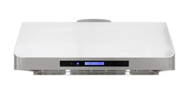Alt view image 3 of 7 - Range Hood Under Cabinet Installation with Exhaust Duct Touchscreen LED Lights 4-Speed Fan with Remote Control and Dishwasher Safe Filter, 30-Inch, Metallic