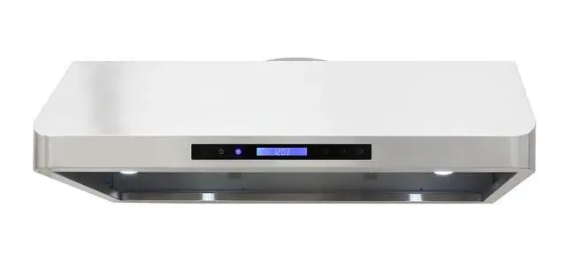 Alt view image 5 of 7 - Range Hood Under Cabinet Installation with Exhaust Duct Touchscreen LED Lights 4-Speed Fan with Remote Control and Dishwasher Safe Filter, 30-Inch, Metallic