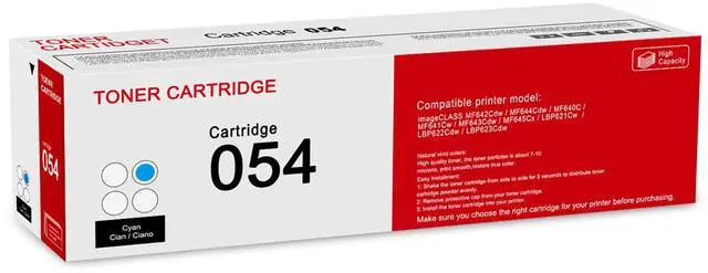 Main image of 1 Pack 054 3023C001 Cyan Toner Cartridge: Compatible CRG-054 Replacement for Canon imageCLASS MF642Cdw MF644Cdw MF640C MF641Cw MF643Cdw MF645Cx LBP621Cw LBP622Cdw LBP623Cdw Printer