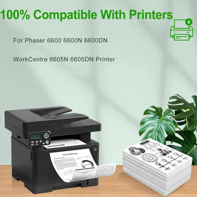 Alt view image 2 of 7 - 6600 6605 Toner Cartridge High Capacity use for 106R02225 106R02226 106R02227 106R02228 Toner Replacement for Xerox Phaser 6600 WorkCentre 6605 Printer(4 Packs Color)
