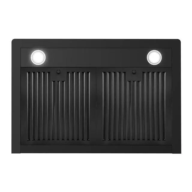 Alt view image 7 of 7 - 30 in. Vista Coll 380 CFM Ducted Wall Mount Range Hood, LED, Matte Black | COS-63175S-BK Soft Touch Controls, 3 Fan Speeds, Permanent Baffle Filters, Backdraft Damper, 3-Prong Power Cord