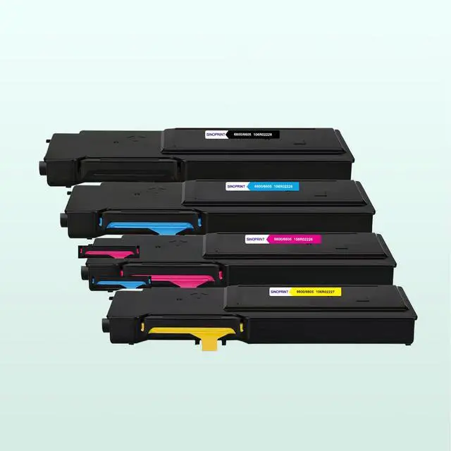 Alt view image 7 of 7 - 6600 6605 Toner Cartridge High Capacity use for 106R02225 106R02226 106R02227 106R02228 Toner Replacement for Xerox Phaser 6600 WorkCentre 6605 Printer(4 Packs Color)
