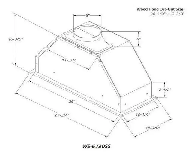 Alt view image 4 of 4 - WS-6730SS 30 in. 440 CFM Residential Insert Range Hood with LED Lights in Stainless Steel