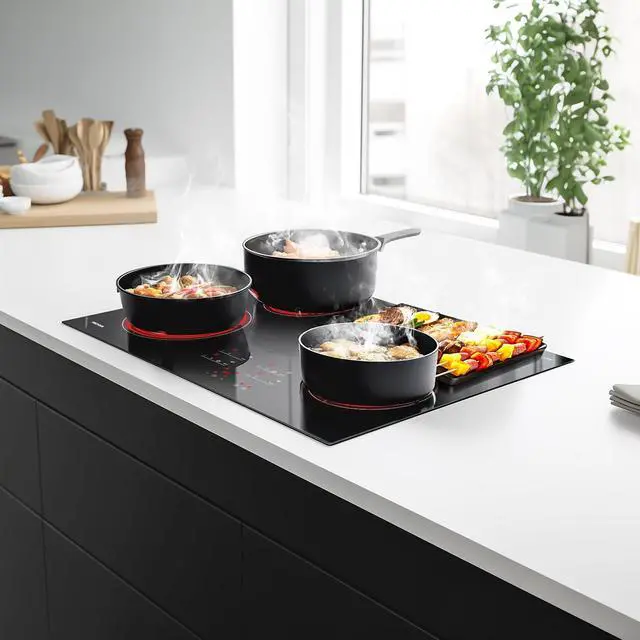 Alt view image 6 of 7 - 30 Inch Electric Cooktop, 7300W Radiant Electric Hob with 4 Burners, 240V Built-in Sensor Touch Control Stove Top with Child Safety Lock & Timer, 9 Heating Levels, Hard Wire (No Plug)