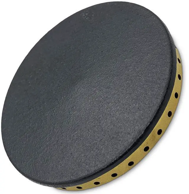 Main image of Upgraded Black Left Front Burner Cap (D) Part# PA080088 - Replacement and Compatible With Some Viking Ranges