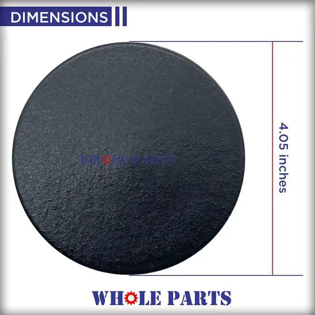 Alt view image 7 of 7 - Upgraded Black Left Front Burner Cap (D) Part# PA080088 - Replacement and Compatible With Some Viking Ranges