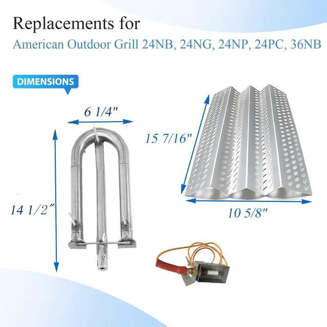 Alt view image 2 of 7 - S92461+12463 (3-pack) kit for aog grill parts for American Outdoor Grill 24NB, 24NG, 24NP, 24PC, 36NB, 36PC; Dyna-Glo DCP480CSP