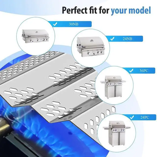 Alt view image 3 of 7 - S92461+12463 (3-pack) kit for aog grill parts for American Outdoor Grill 24NB, 24NG, 24NP, 24PC, 36NB, 36PC; Dyna-Glo DCP480CSP